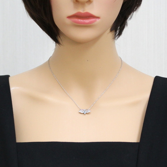 Tiffany Paper Flower Firefly Necklace Platinum Blue Topaz - Picture 2 of 7